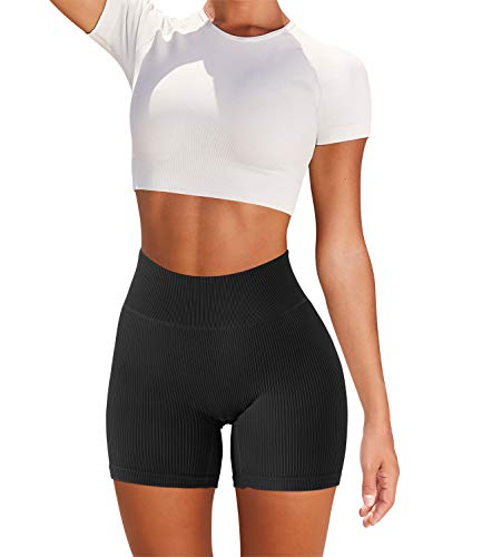 Women’s High Waist Ribbed Seamless Leggings for Yoga & Workout
