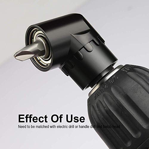 HOOOWOOO 105 Degree Right Steel Angle Driver Angle Extension Power Screwdriver drill with 1/4 Drive Hex Bit Quick Magnetic Drill Bit Angled bit Power Drill Tool,Multifunction Right Angle Drill
