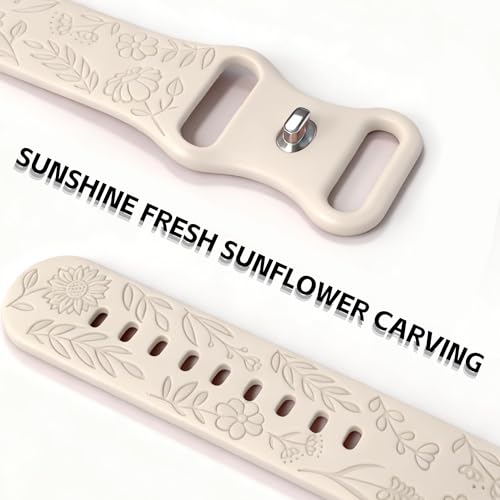 20mm Engraved Silicone Watch Band - Starlight, Milk Tea & Smoky Purple