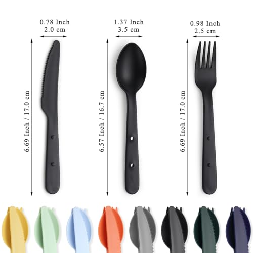 Travel Utensils Set for 8 - Reusable Cutlery for Camping & Picnics