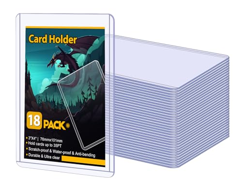 18 Hard Plastic Card Sleeves for Trading Cards - 3" x 4"
