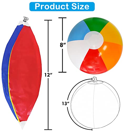 12-Inch Inflatable Beach Balls - 14 Pack for Kids Pool Parties