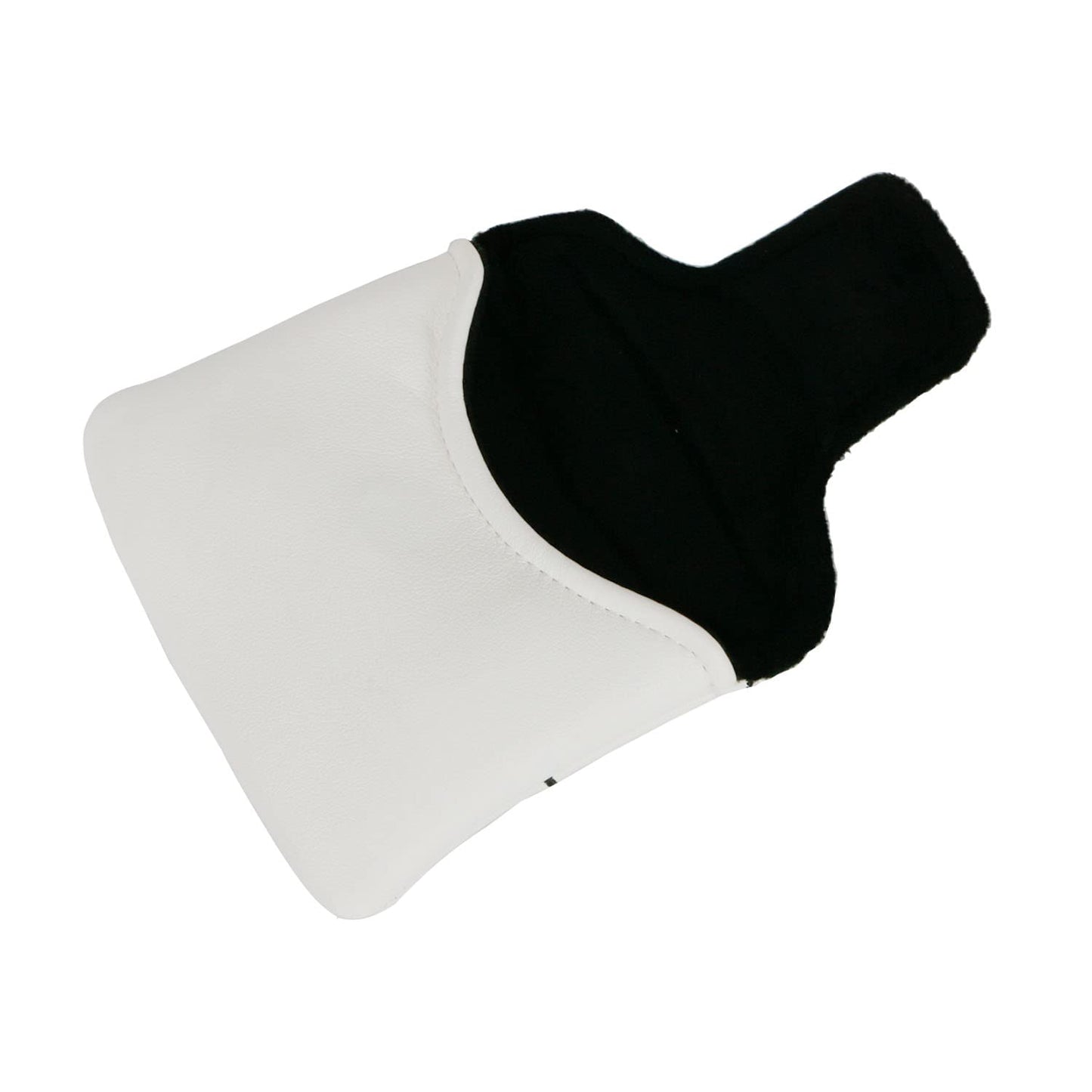 White with Black Spider Embroidery Golf Putter Cover Magnetic Square Mallet Golf Club Headcover