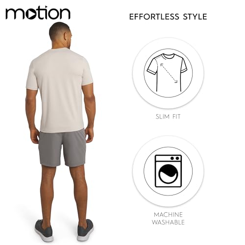 Motion Men's Slim Fit Tee Active Performance T-Shirt - Medium / Bone