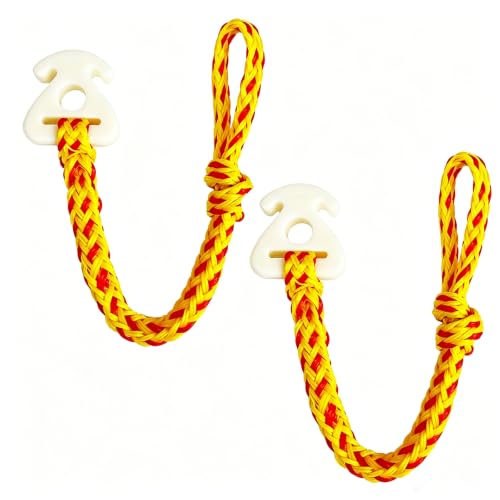 DockMoor Towable Tube Rope Connector 1in Hole, 6000lb, Yellow & Red 2-Pack