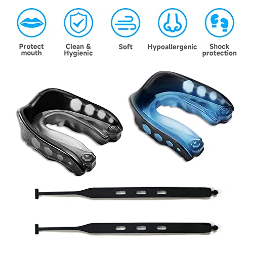 2 Pack Football MouthGuard with Straps and Case,Kid Mouth Guard Youth