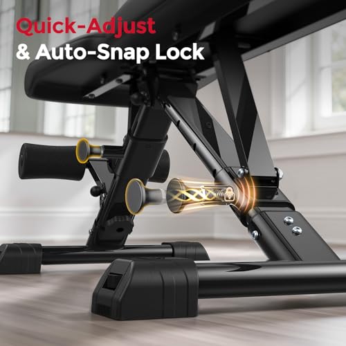 Adjustable Weight Bench - 800LBS Capacity, Foldable, FID