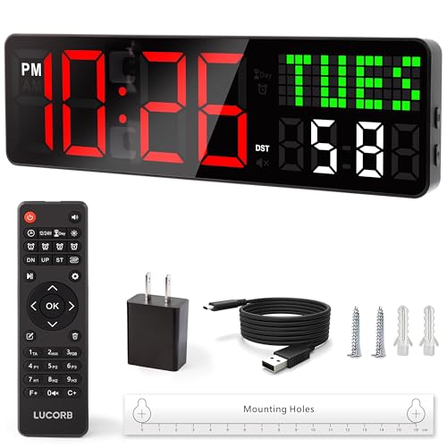 12-Inch Interval Workout Timer with Remote Control | 5 Display Modes & 4 Alarms
