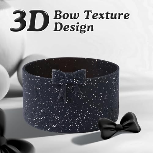 Bow Silicone Boot Sleeve for Stanley Tumbler - Glitter Black