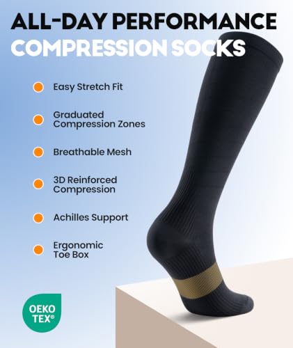 Compression Socks Women & Men for Nurse Travel Flying Running Cycling
