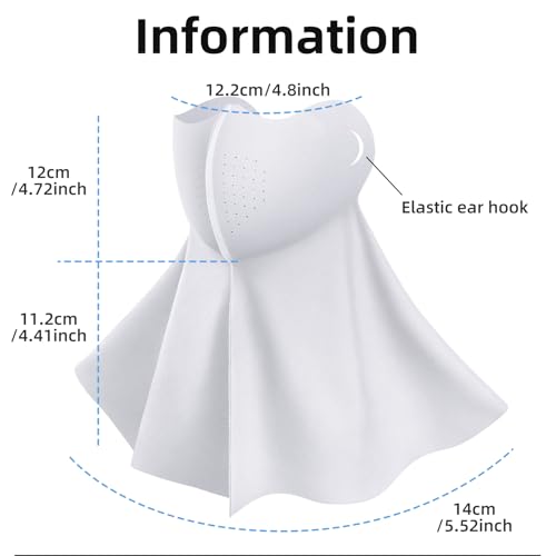 UPF 50+ Sun Protection Face Mask with Neck Coverage - Gray
