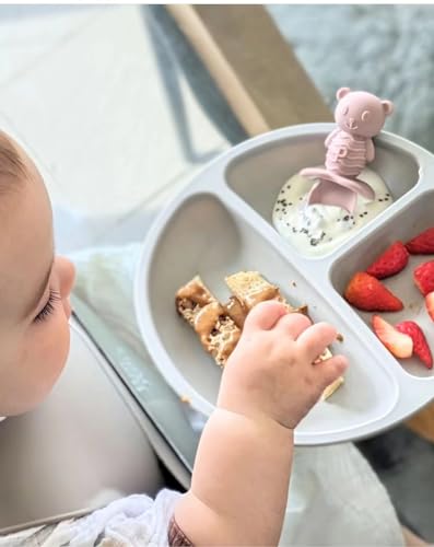Silicone Baby Feeding Set with 2 Plates & Spoons - BPA Free & Divided Suction Plate