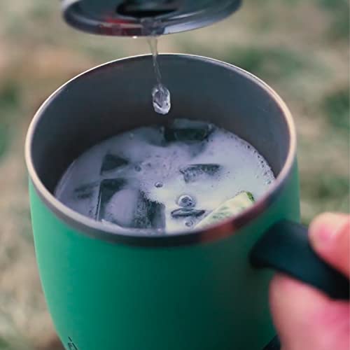 Ideus 16 oz Insulated Coffee Mug with Handle and Lid - Ultimate Gray