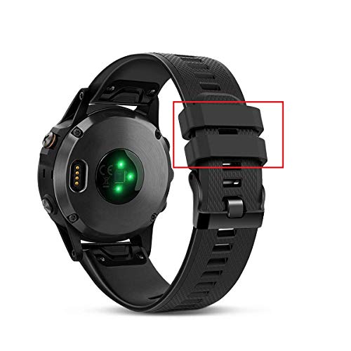 Silicone Fastener Rings for Garmin Smartwatch - 6 Black