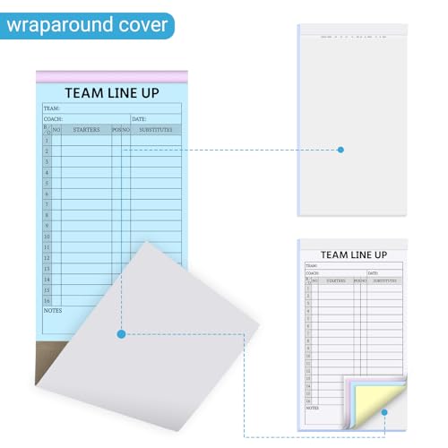 Baseball Lineup Cards - 90 Sets (3 Pads), 16 Player Roster Sheets