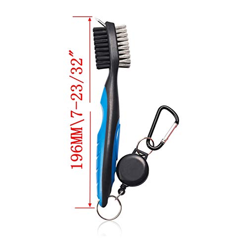 Golf Club Brush Set - Pack of 2 with Retractable Carabiner