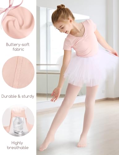 Girls' 50D Dance Tights - Ultra Soft Opaque Footed - 5-7 Years / Deep Skin