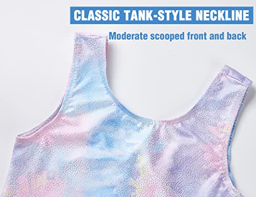 Gymnastics Leotard for Girls - Tie Dye B Tank, 7-8 Years