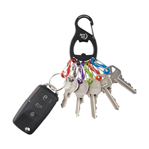 Stainless Steel Key Holder with Colorful S-Biners - Keychain Organizer