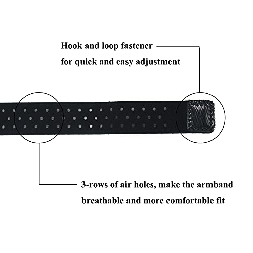 Breathable Hook and Loop Armband for Apple Watch - Black, 42mm/44mm/45mm/49mm, X-Large