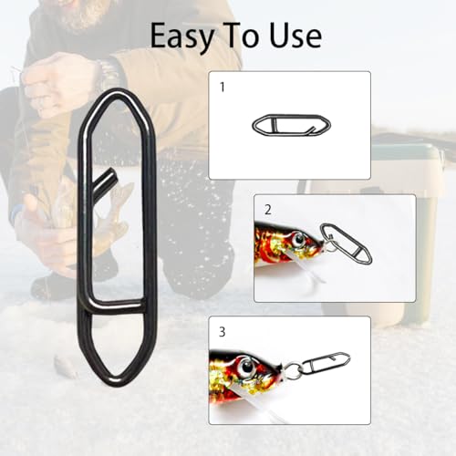 50 Pack Stainless Steel Fishing Speed Clips - 18mm Quick Change Lure Snaps