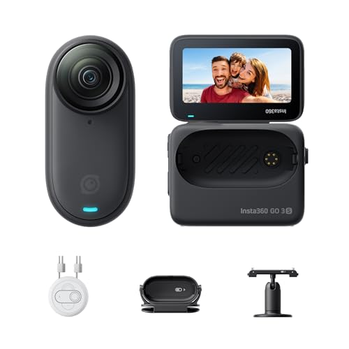 Insta360 GO 3S 128GB Black 4K Portable Vlogging Camera - Midnight Black Bundle