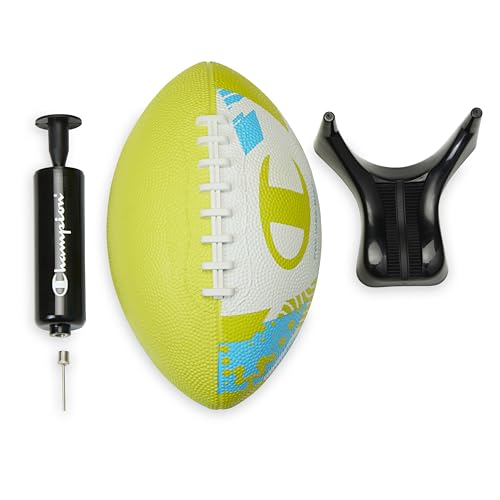 Champion All-Weather Youth Football Set with Pump & Kicking Tee, Rubber Grip