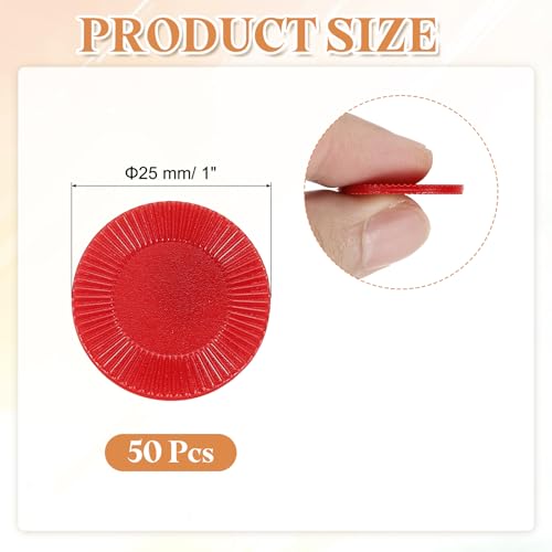 64 Pcs Red Plastic Poker Chips - 1 Inch Counting Counters