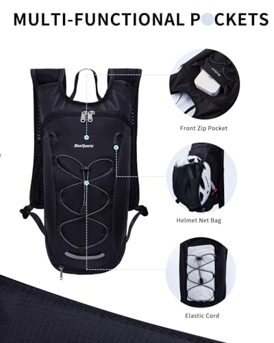 Hydration Backpack with 2L Bladder & Insulated Compartment - Black