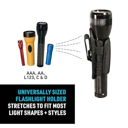 Nite Ize Lite Holster Stretch Flashlight Holster - Belt Clip Flashlight Holder - Soft Hip Clip for Convenient Tactical Flashlight Use - 2 Count (2 Pack)