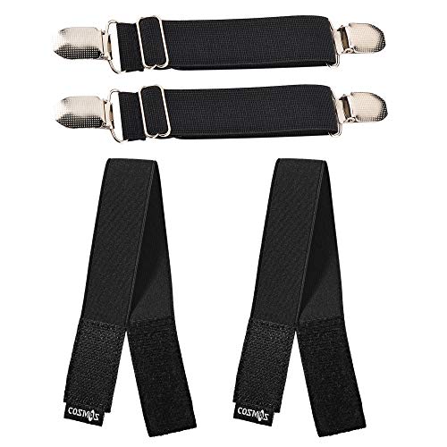 Adjustable Pants Clip Straps and Ankle Bands for Boots - 2 Sets