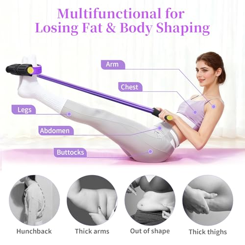 Pedal Resistance Band with Handles - 6-Tube Natural Rubber Fitness Bands