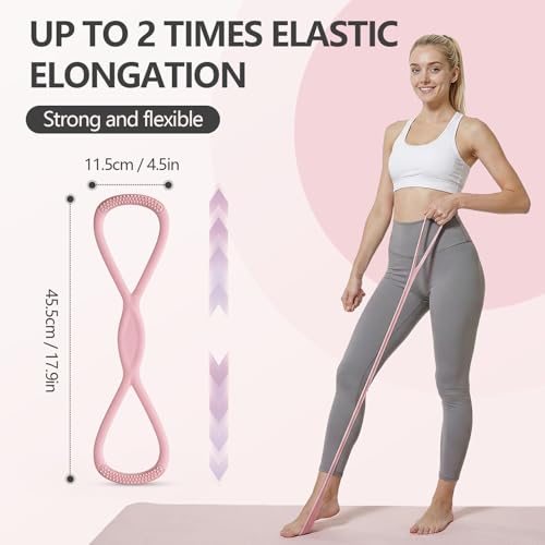 Figure 8 Resistance Band - 15LB Pink for Home Workout & Therapy