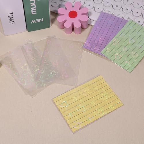 Photocard Sleeves - 100 Pack, Heart-Shaped Design