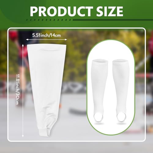 Unisex White Field Hockey Shin Guard Sleeves - 3 Pairs, Breathable & Durable