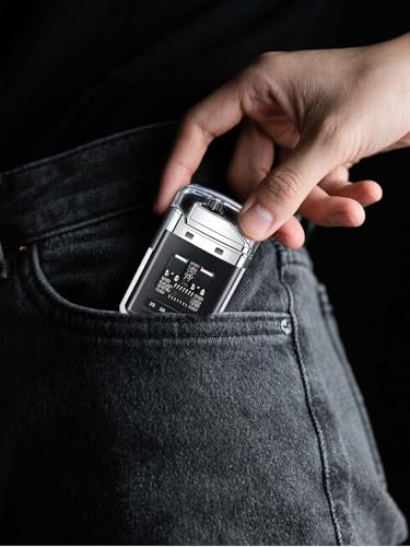 FliuSuax Black Rechargeable USB-C Plasma Arc Lighter Windproof Flameless