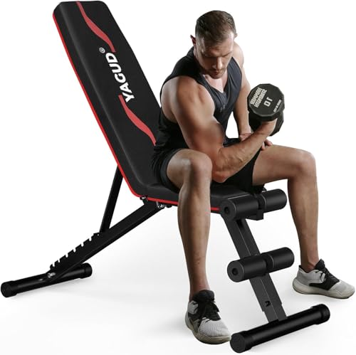 Adjustable Weight Bench - Foldable Strength Bench, 880LB Capacity - Classic Black