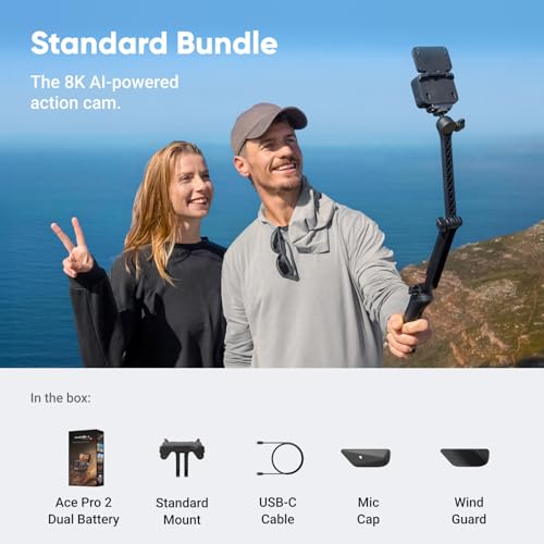 8K Waterproof Action Camera with Dual Battery Bundle - Insta360 Ace Pro 2