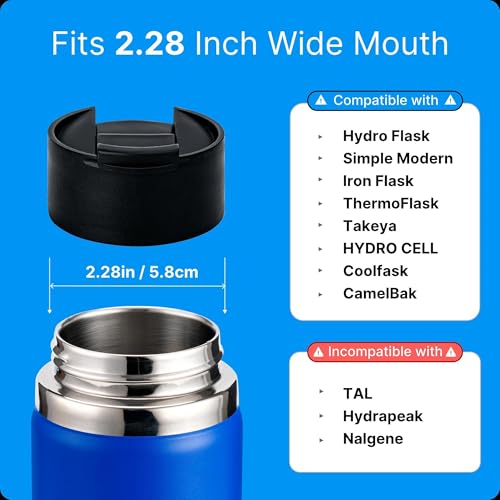 Flip Lid for Hydro Flask Wide Mouth Bottles 12-64oz - Black