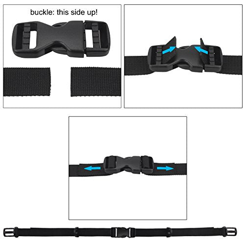 Backpack Chest Strap - 3/4 Inch Sternum Strap - Black