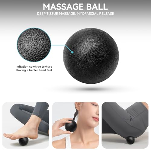 Krightlink 5-in-1 Black Foam Roller Set for Deep Tissue Muscle Massage