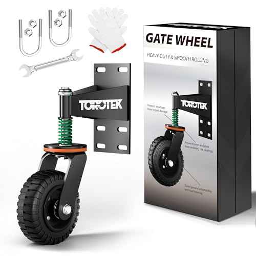 Gate Wheel Fence Gate Wheels for Wooden Gate Metal Tube Gate, 6inch Heavy Duty Gate Wheel 500lb Capacity 360 Degree Rotation Spring-Loaded Gate Casters Suitable for Various Land Surface, Black