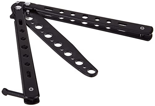 Butterfly Knife Trainer Tool - Metal Practice Comb Style - Black