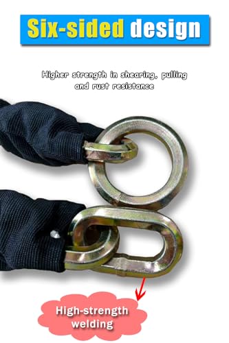 Heavy-Duty 2.6ft x 1/2in Security Chain with Nylon Sheath for Motorcycles, Trailers & Gates – Hardened Mn Steel