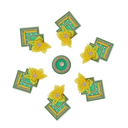 Floor Rangoli Decoration for Festival Acrylic Traditional Handmade Interior Decoration Wall Decoration Wedding D?cor Party Gift Gifting Small Rangoli Size: 7" (Flower Shape)