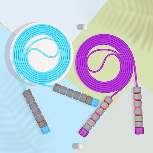Adjustable Jump Ropes for Kids - 2 Pack Blue & Purple
