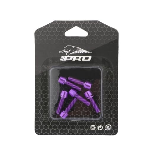 Purple Bike Stem Bolts - 6PCS M5x18mm Stainless Steel Set