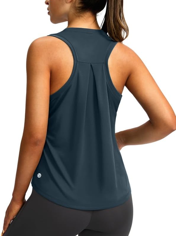 Skiennix Women's Athletic Tank Tops - Racerback Sleeveless Yoga & Running Shirts | Loose Fit Design