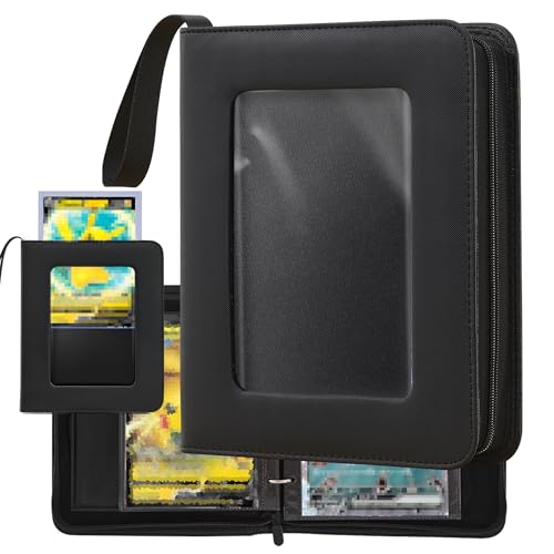 Zettokete Jumbo Card Binder with Display Window Holds 50 L and 50 XL Cards, Black, 100 Pages