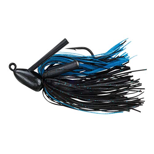 Boo Jig Bass Fishing Lure with Weed Guard - Black/Blue (3/4 Oz)